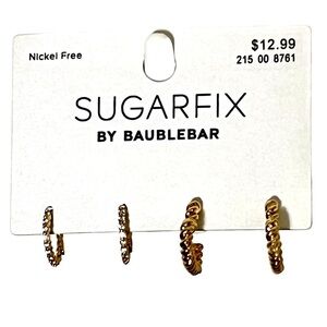 Sugarfix By Baublebar Gold Hoop Earrings Set New With Tags